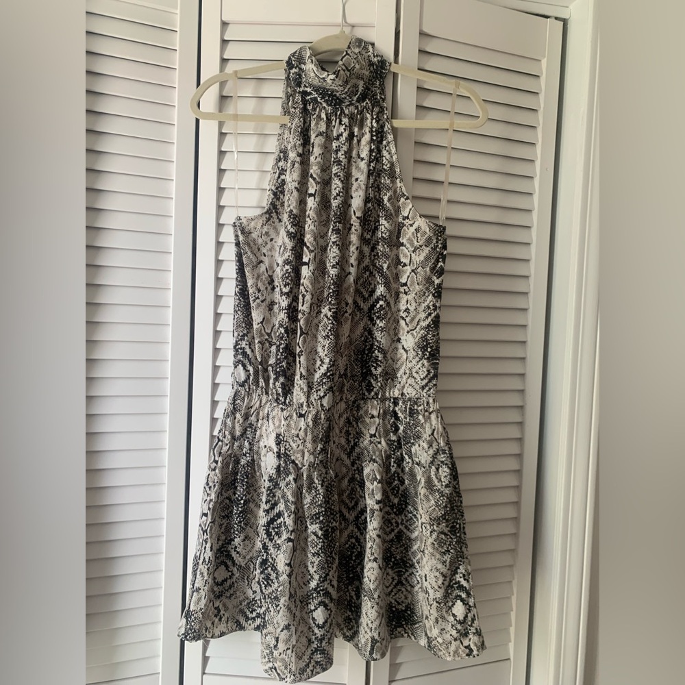 DO+BE Black and Gray high neck snakeskin dress